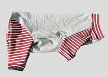 Load image into Gallery viewer, One piece - Heather gray &amp; burgundy stripes