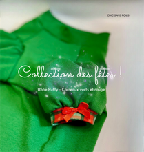 Load image into Gallery viewer, Puffy Dress - Red and Green Checks