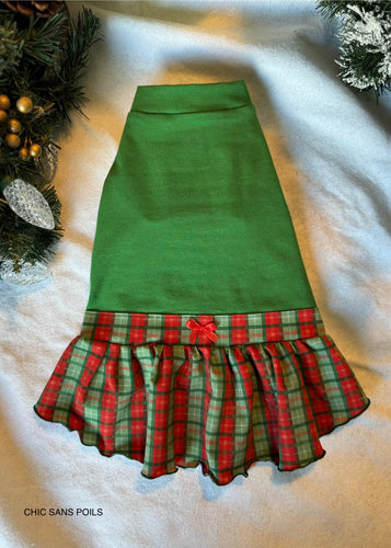 Puffy Dress - Red and Green Checks