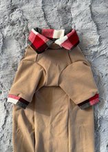 Charger l&#39;image dans la galerie, Chandail long col chemise - Plaid tricolore &amp; beige