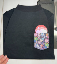 Charger l&#39;image dans la galerie, T-shirt Curve - Noir poche poké ( fausse poche)