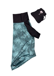 UV protection SPF 50+ ECO - Palm Trees BLACK SLEEVES &amp; COLLAR