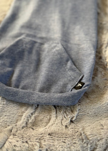 Chandail long à capuche - Bleu denim