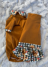 Charger l&#39;image dans la galerie, Chandail long col chemise - Plaid écureuil &amp; caramel