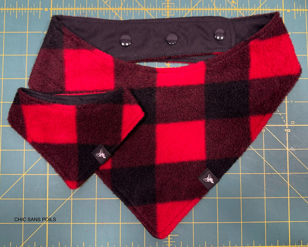 Adult cat scarf - polar plaid