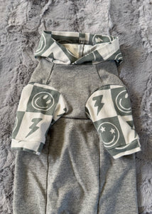 Chandail long à capuche -  Gray Smiley