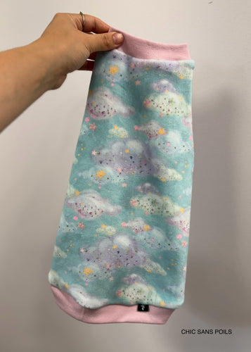 Pyjama SQUISHY - Nuages pastels SANS MANCHE LARGE LONG PRÊT À PARTIR