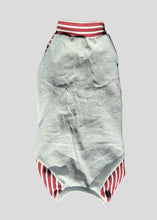 Load image into Gallery viewer, One piece - Heather gray &amp; burgundy stripes
