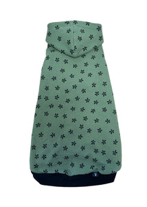 Cotton hoodie - Khaki black flowers