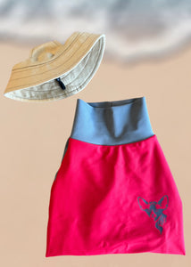 UV protection SPF50+ One piece - Red &amp; gray CSP