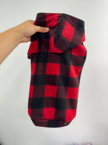 Polar hoodie - Red plaid