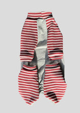 Load image into Gallery viewer, One piece - Heather gray &amp; burgundy stripes