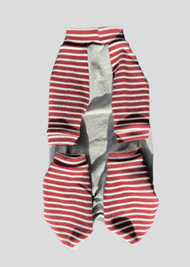 One piece - Heather gray &amp; burgundy stripes