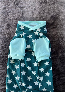 Chandail long à capuche -  Étoiles Teal