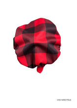 Load image into Gallery viewer, Shower cap - Red plaid READY TO SHIP