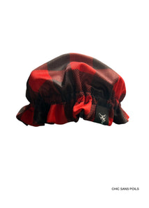 Shower cap - Red plaid READY TO SHIP