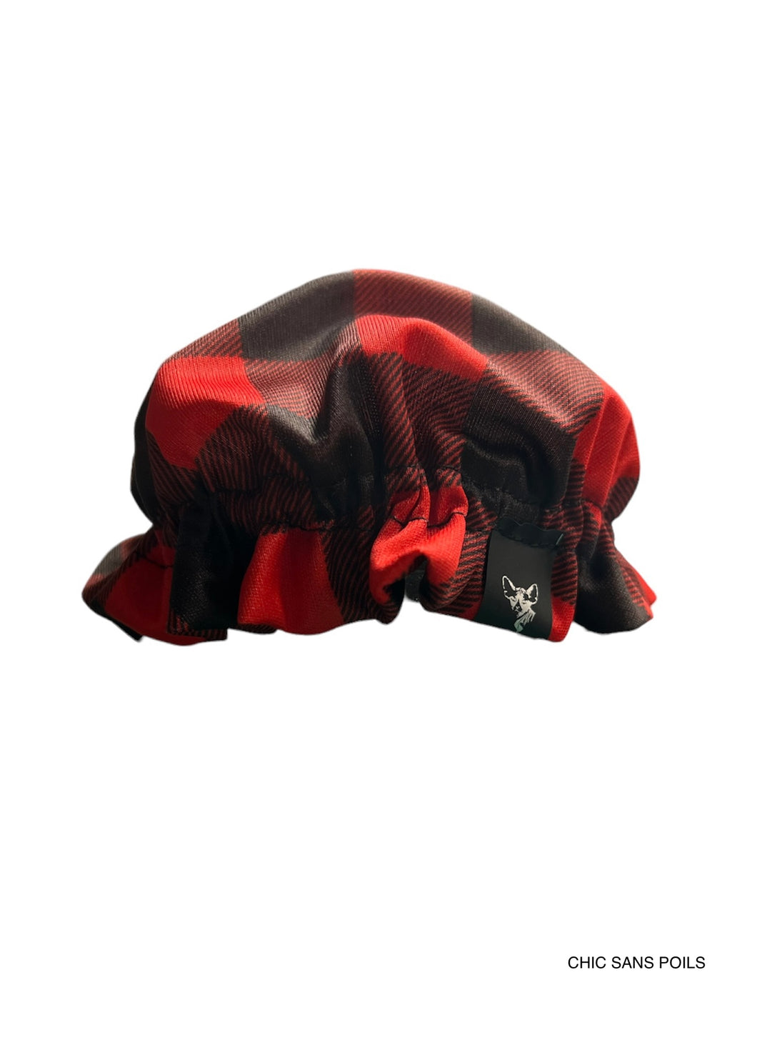 Shower cap - Red plaid READY TO SHIP
