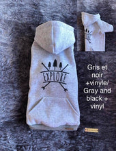 Load image into Gallery viewer, Long Sleeve Hoodie - Grey and Black EXPLORE