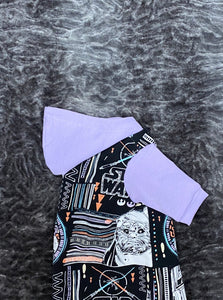Long Hooded Sweater - SW &amp; Lilac