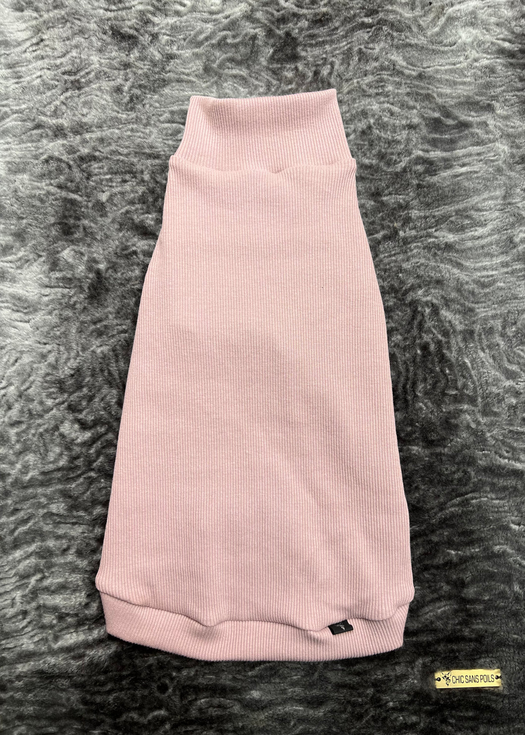 Turtleneck - Old pink cotton rib
