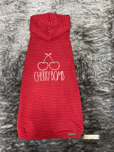 Long Turtleneck Hooded Sweater - Cherry Bomb