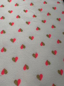 MircoPolar SLEEVELESS - Golden hearts on white background