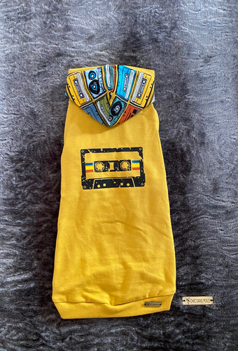 Chandail  long à capuche - Cassettes rétro
